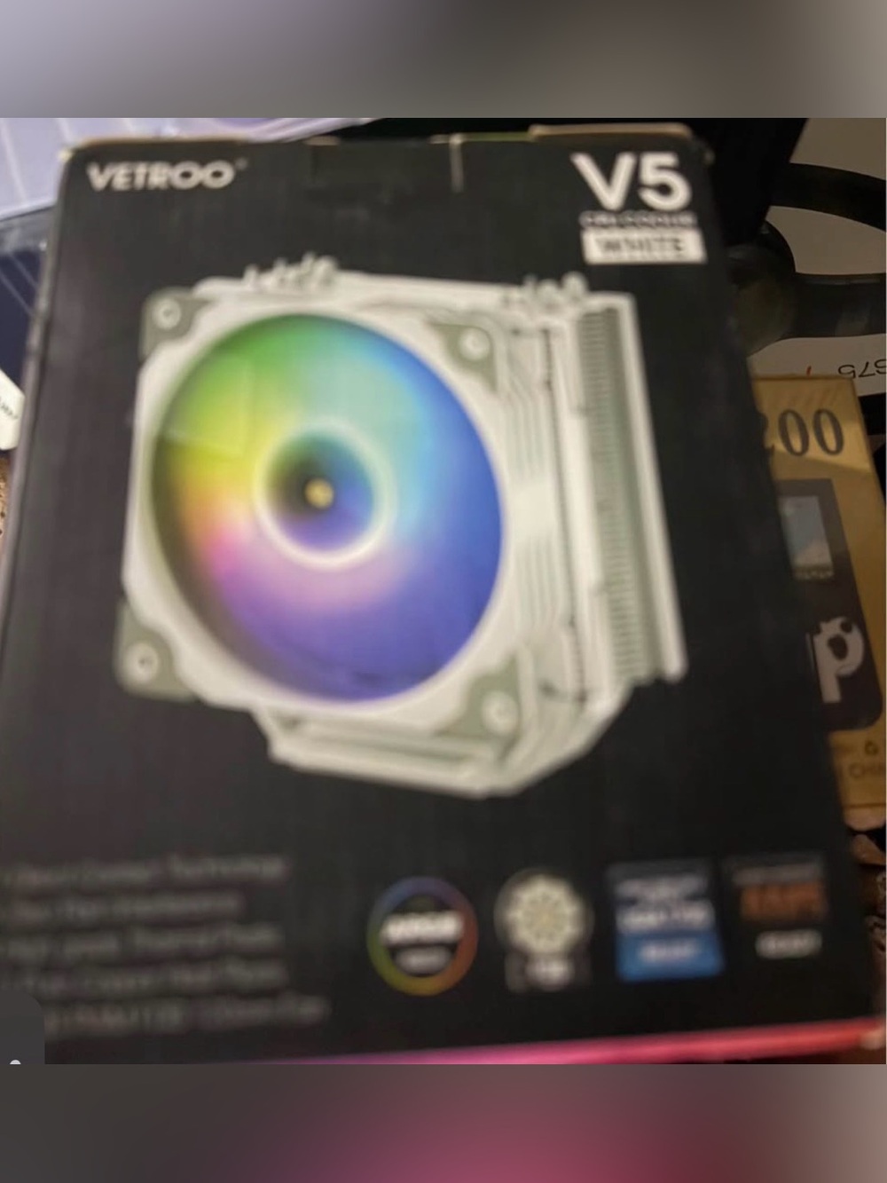 V5 RGB CPU Air Cooler - White with RGB Fan